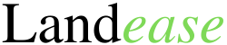Landease logo with black and green letters